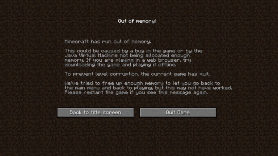 Minecraft error