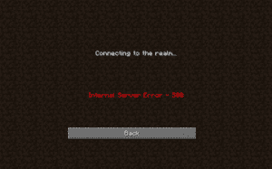 Internal Server Error 500
